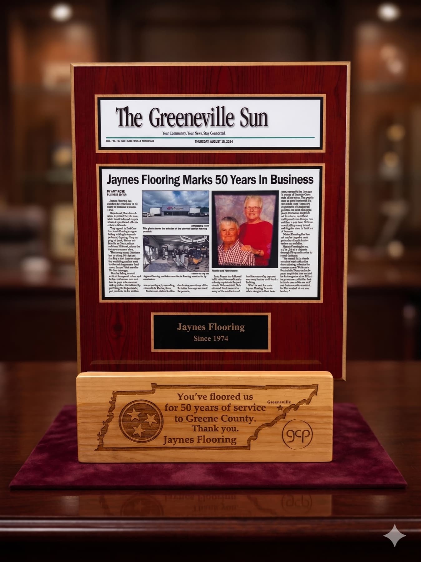 Jaynes Flooring storefront in Greeneville, Tennessee