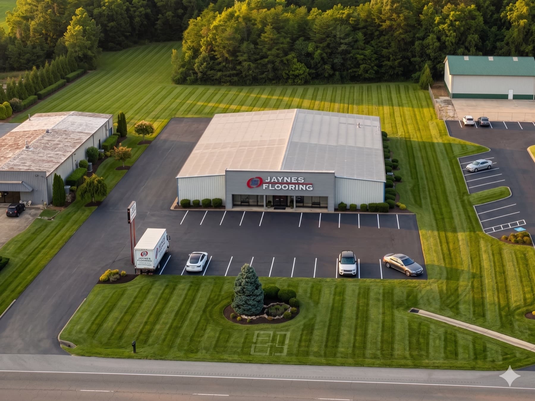Jaynes Flooring sign in Greeneville, Tennessee